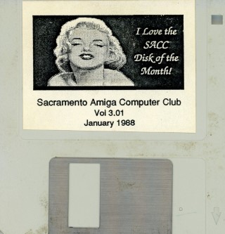 3.5 inch floppy diskcwith label featuring image of Marilyn Monroe